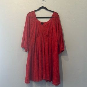 Plus size Torrid red lace sweetheart dress